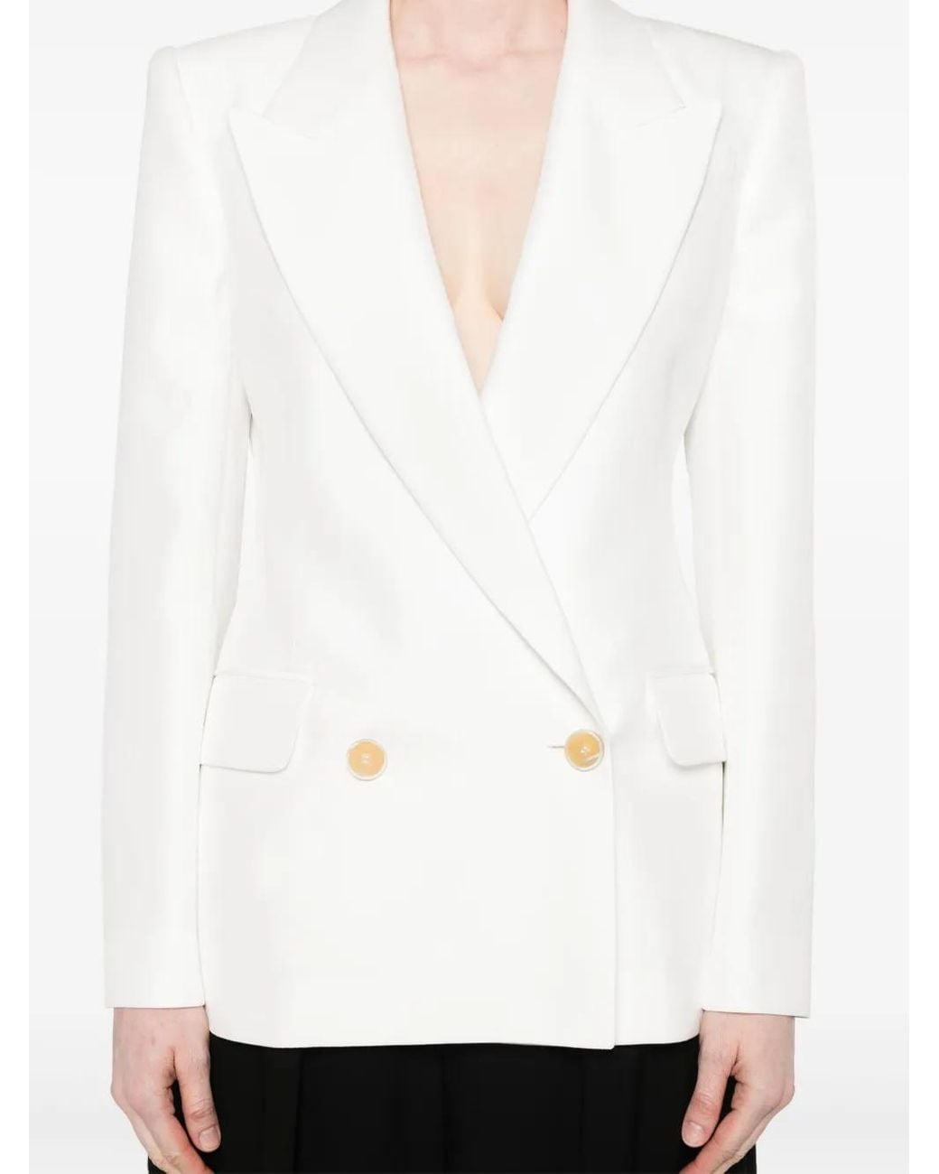 Alexander McQueen White Double-Breasted Blazer