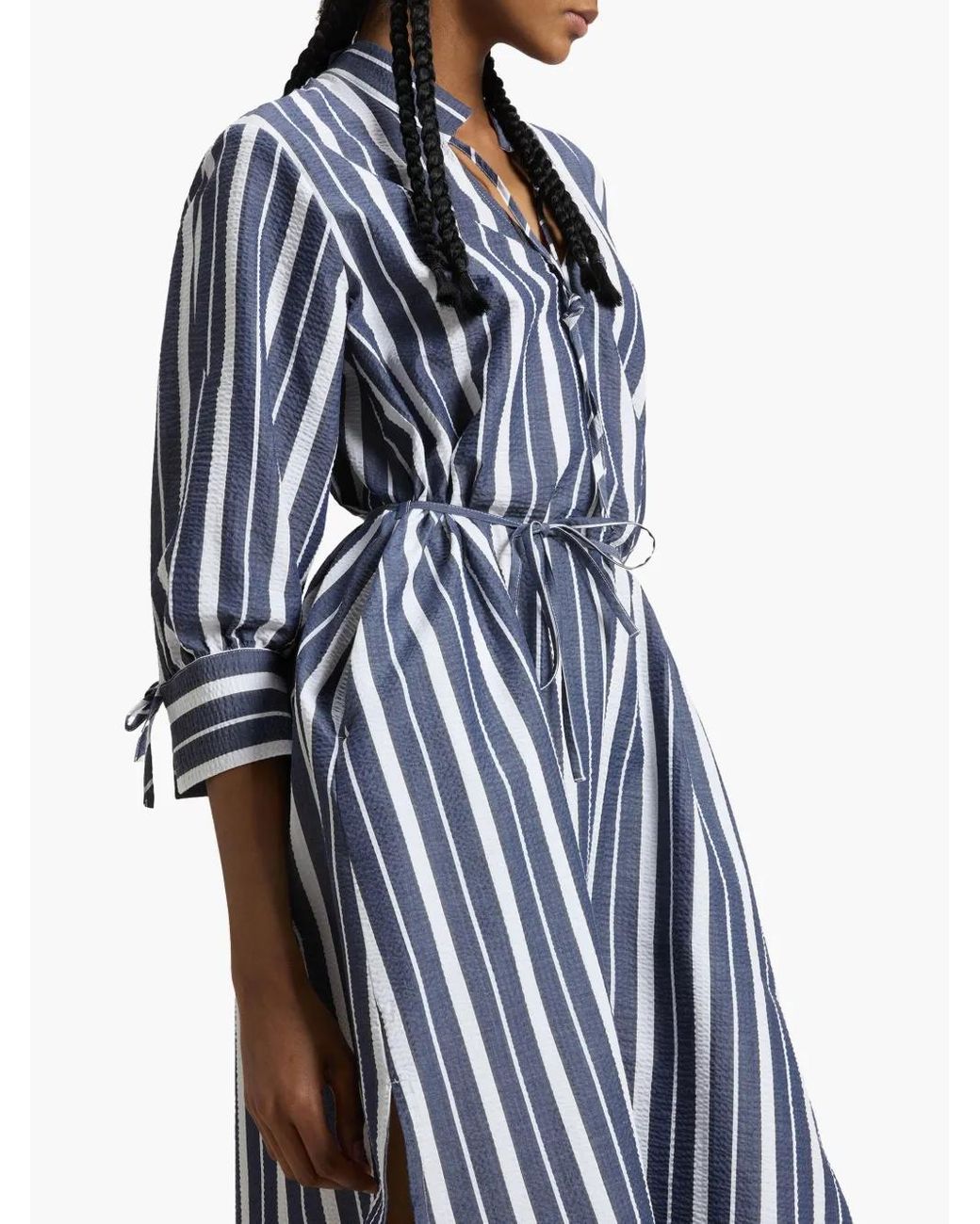 Woolrich Blue Striped Midi Dress