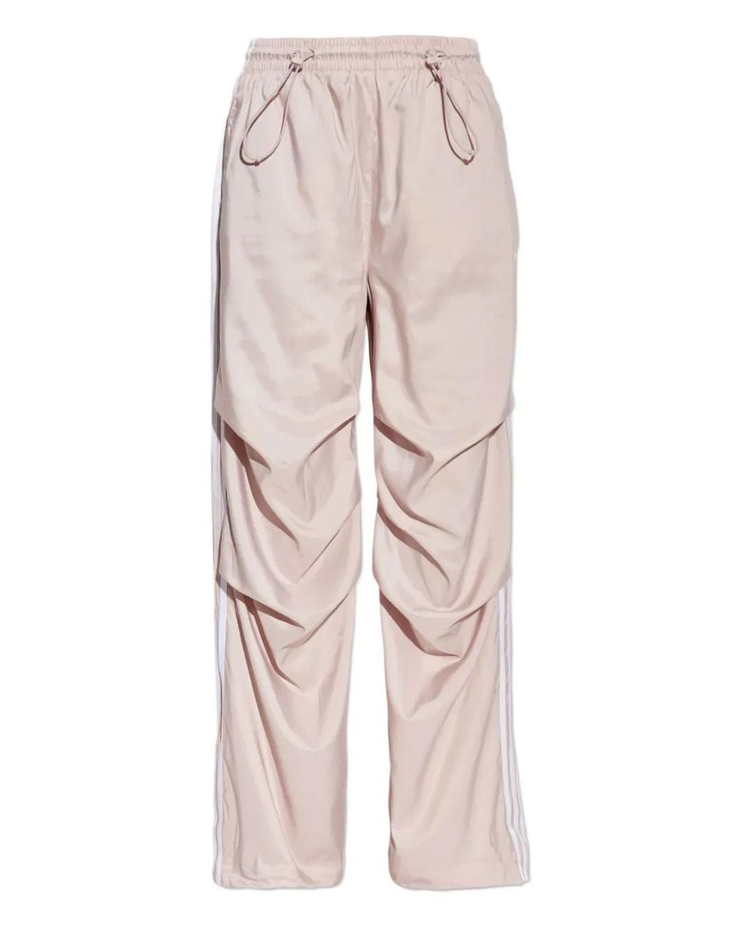 Adidas Pink Three-Stripe Gathered Trousers