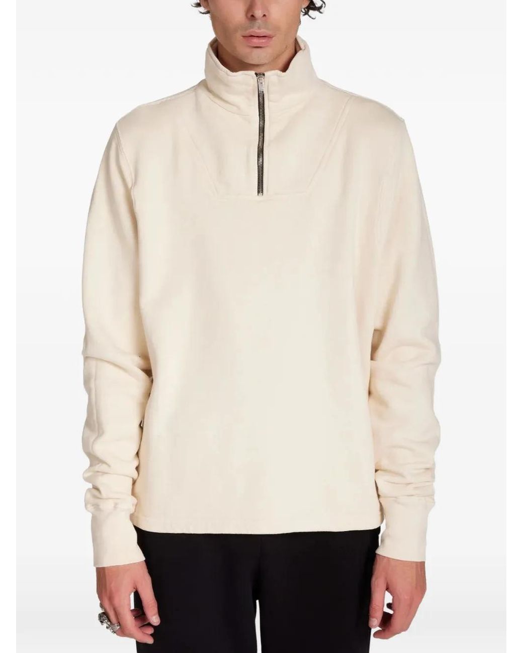 Les Tien White Pull À Col Zippé for men