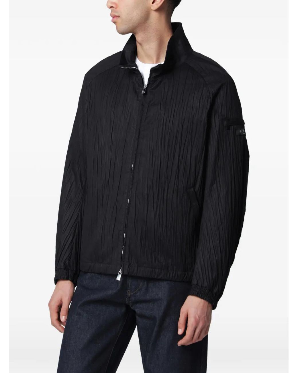 Tatras Blue Plissé-Effect Jacket for men