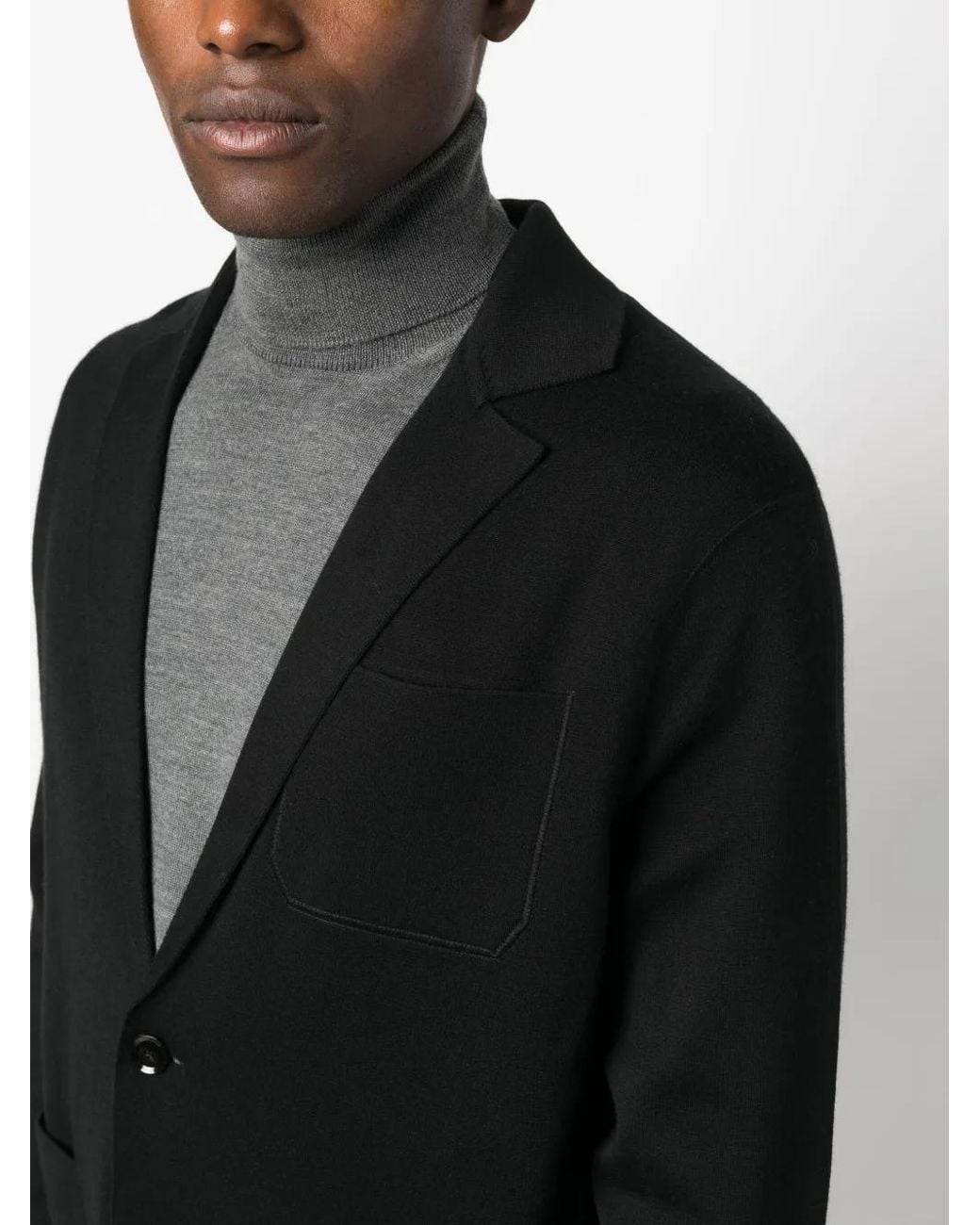 Brioni Black Single-Breasted Jersey Blazer for men