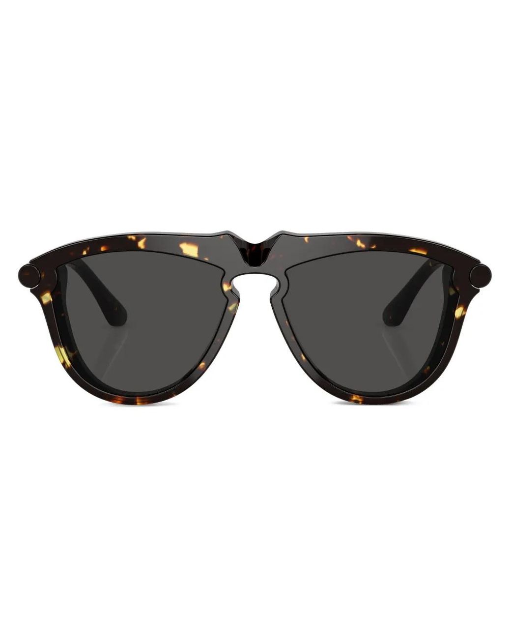 Burberry Black Tortoiseshell-Effect Round-Frame Sunglasses for men