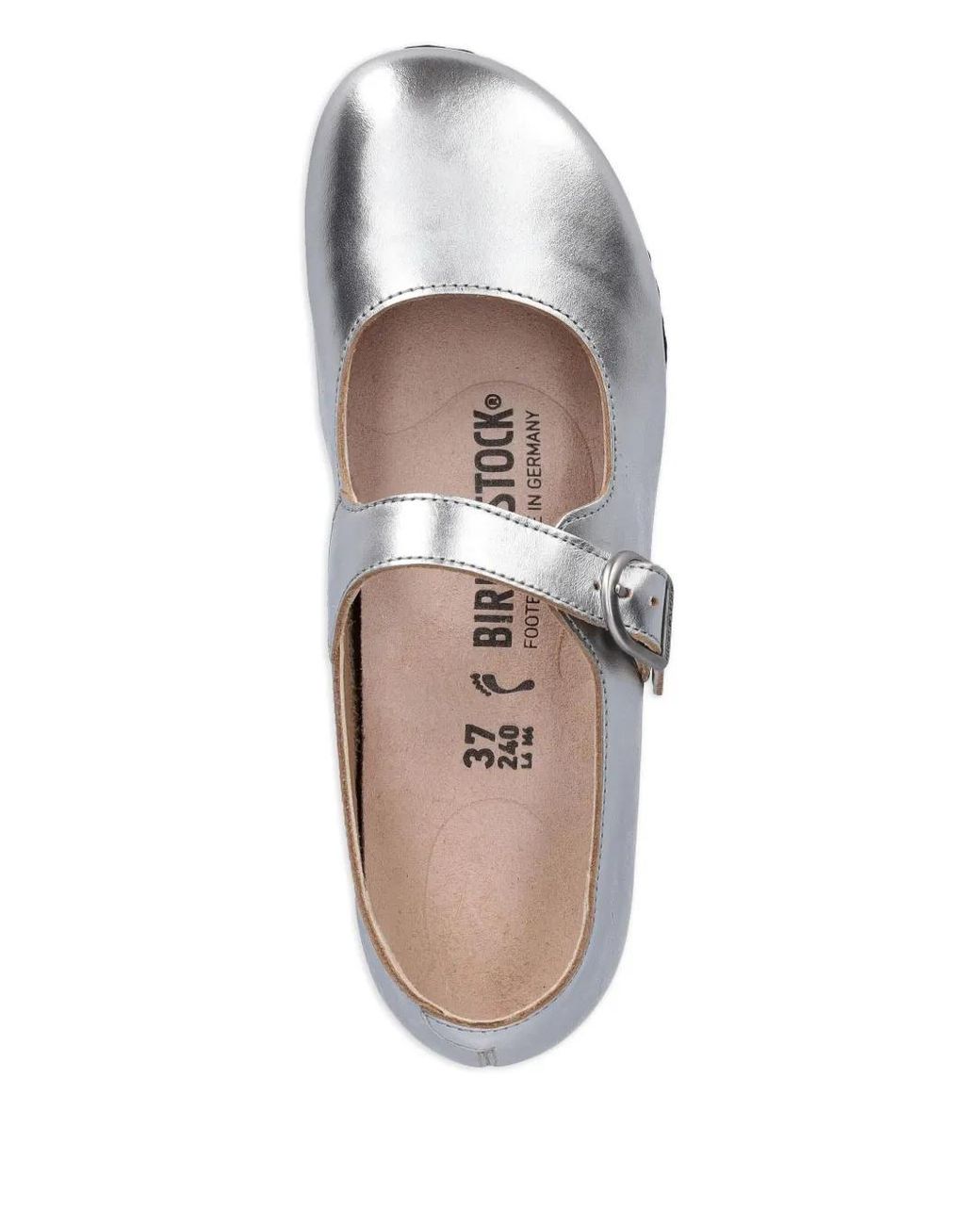 Birkenstock White Buckle-Fastening Ballet Flats