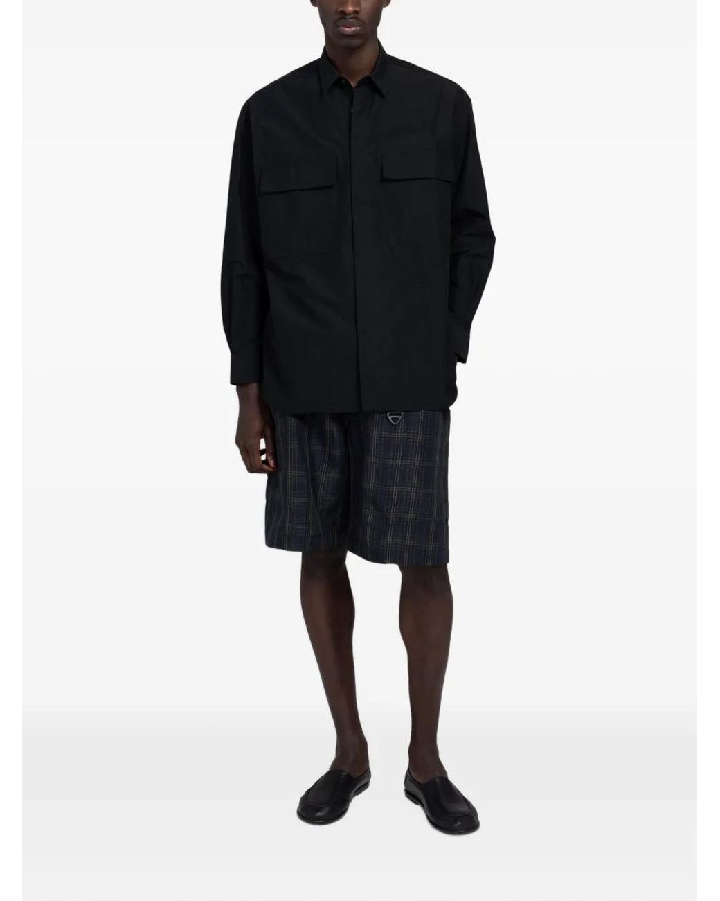 Comme des Garçons Black Check-Pattern Belted Shorts for men