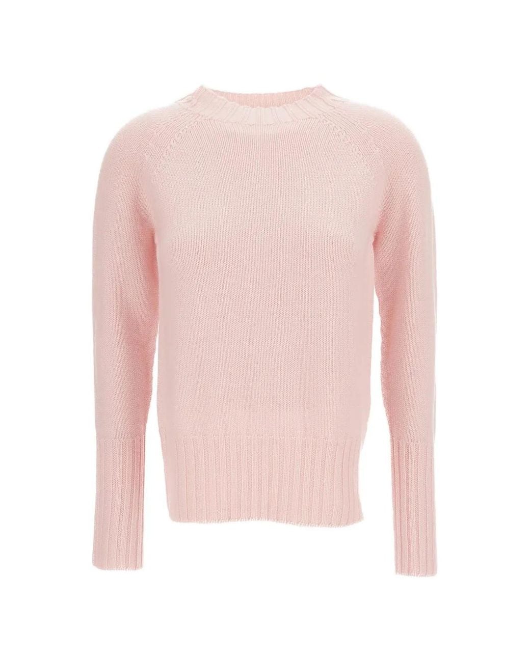 Drumohr Pink Merino Wool Ribbed-Knit Sweater