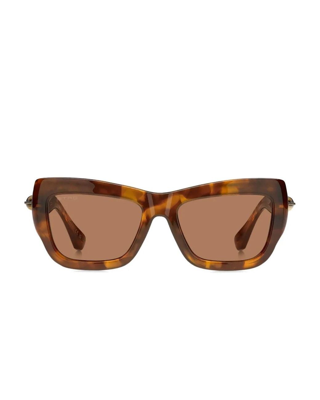 Etro Brown Tortoiseshell Rectangle-Frame Sunglasses