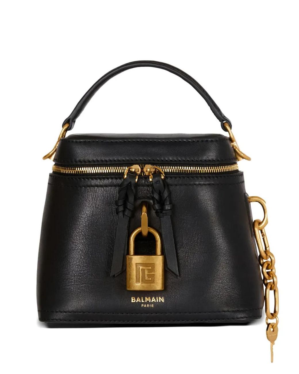 Balmain Black Pulse Vanity Leather Bag