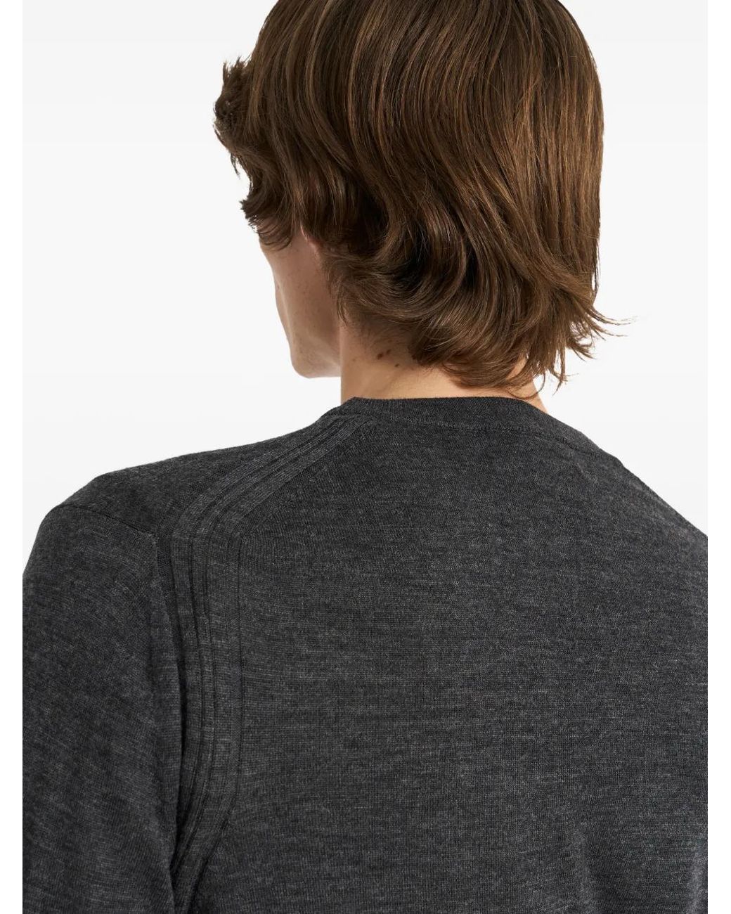Pringle of Scotland Black Crew Neck Merino Wool Sweater for men