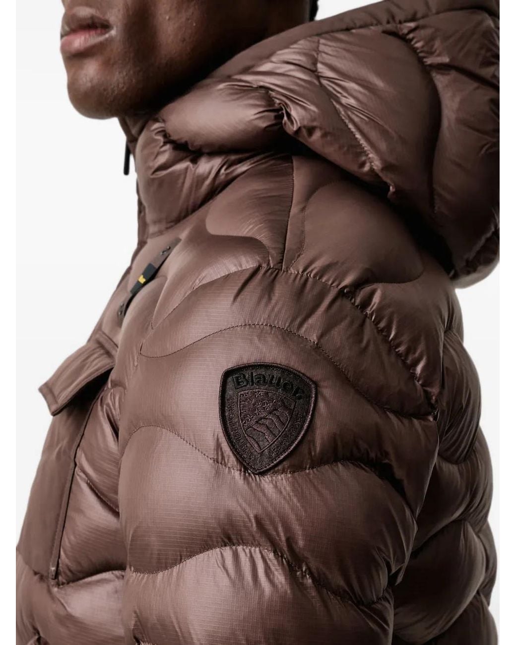 Blauer Brown Wave-Quilted Sorona Aura Hooded Jacket for men