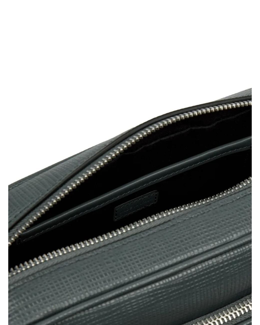 Smythson Black Double-Zip Shoulder Bag