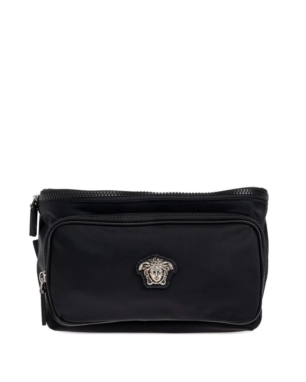 Versace Black La Medusa Nylon Belt Bag for men