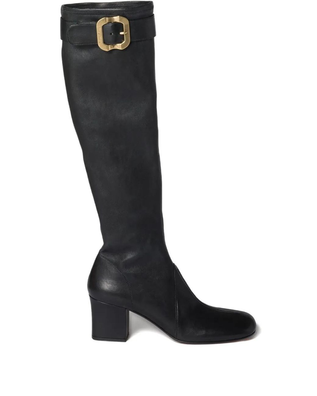 Miu Miu Black Nappa Leather Boots With Buckle