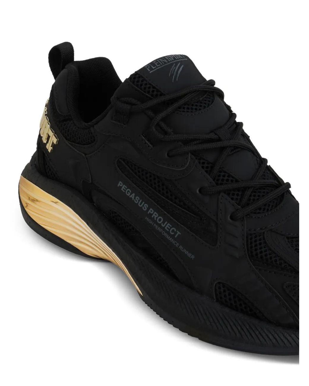 Philipp Plein Black Pegasus Project Panelled Sneakers