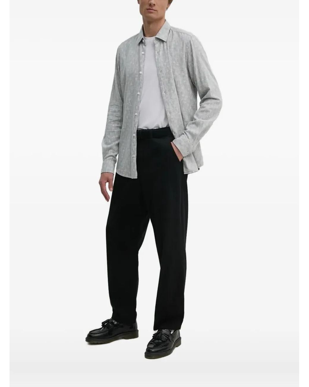 Joop! Gray Patterned Long-Sleeved Shirt for men