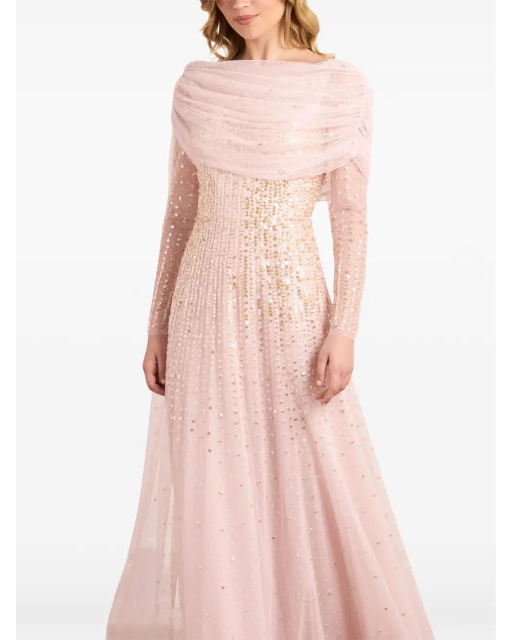 Needle & Thread Pink Robe Longue Moonlight À Sequins