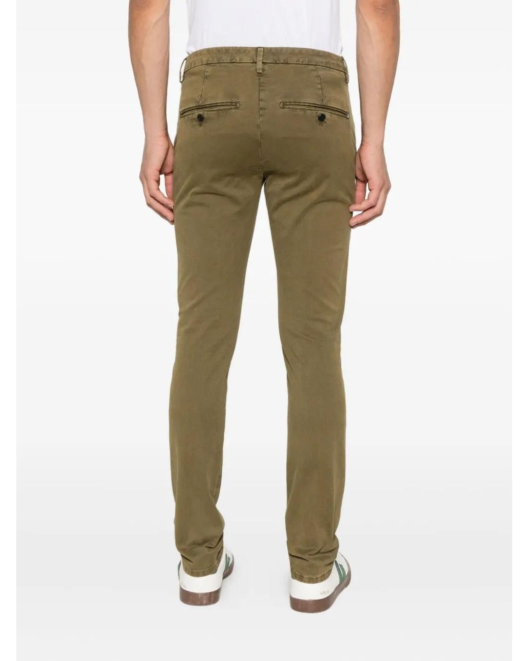 Dondup Green Gaubert Flat-Front Chinos for men