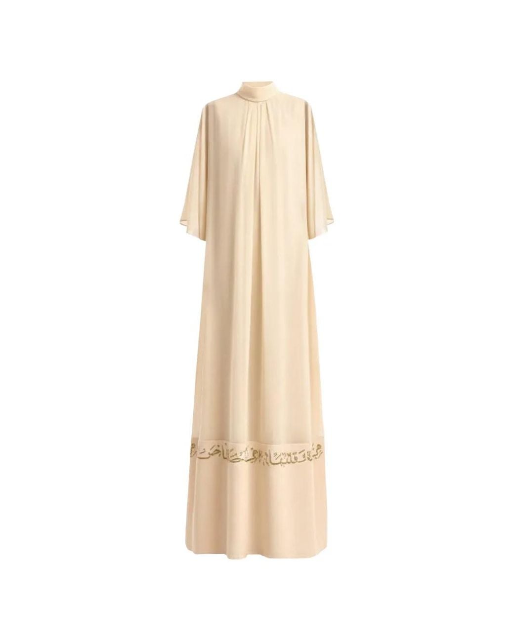 Gemy Maalouf Natural Calligraphy-Embroidered Kaftan