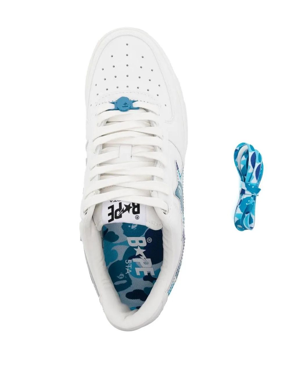 A Bathing Ape White Bape Sta Low-Top Leather Sneakers for men