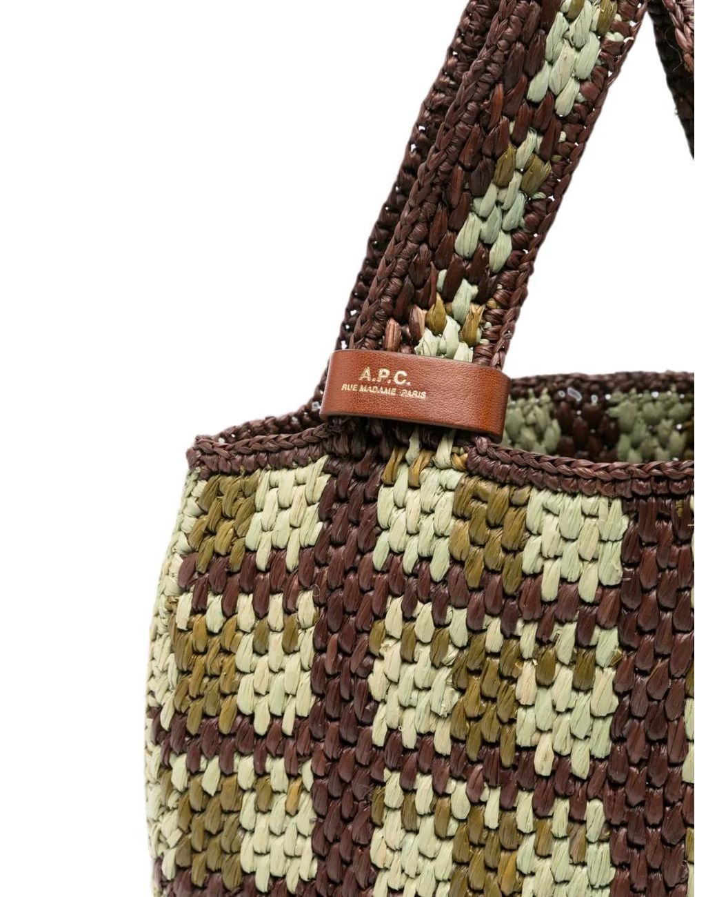 A.P.C. Metallic Sac Cabas Pecan En Raphia