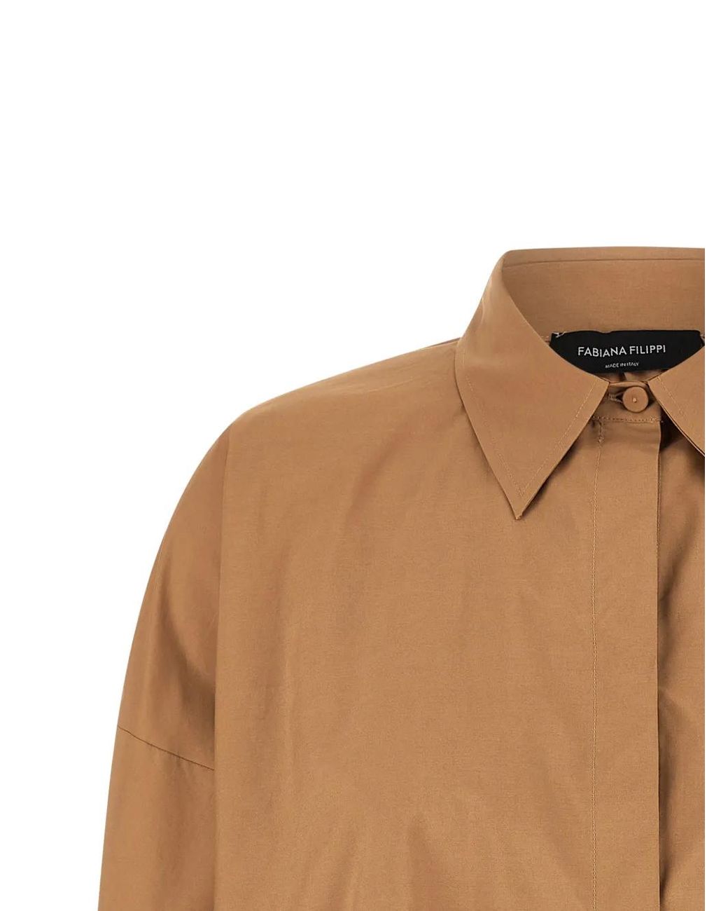 Fabiana Filippi Brown Tulle Diamond-Thread Shirt