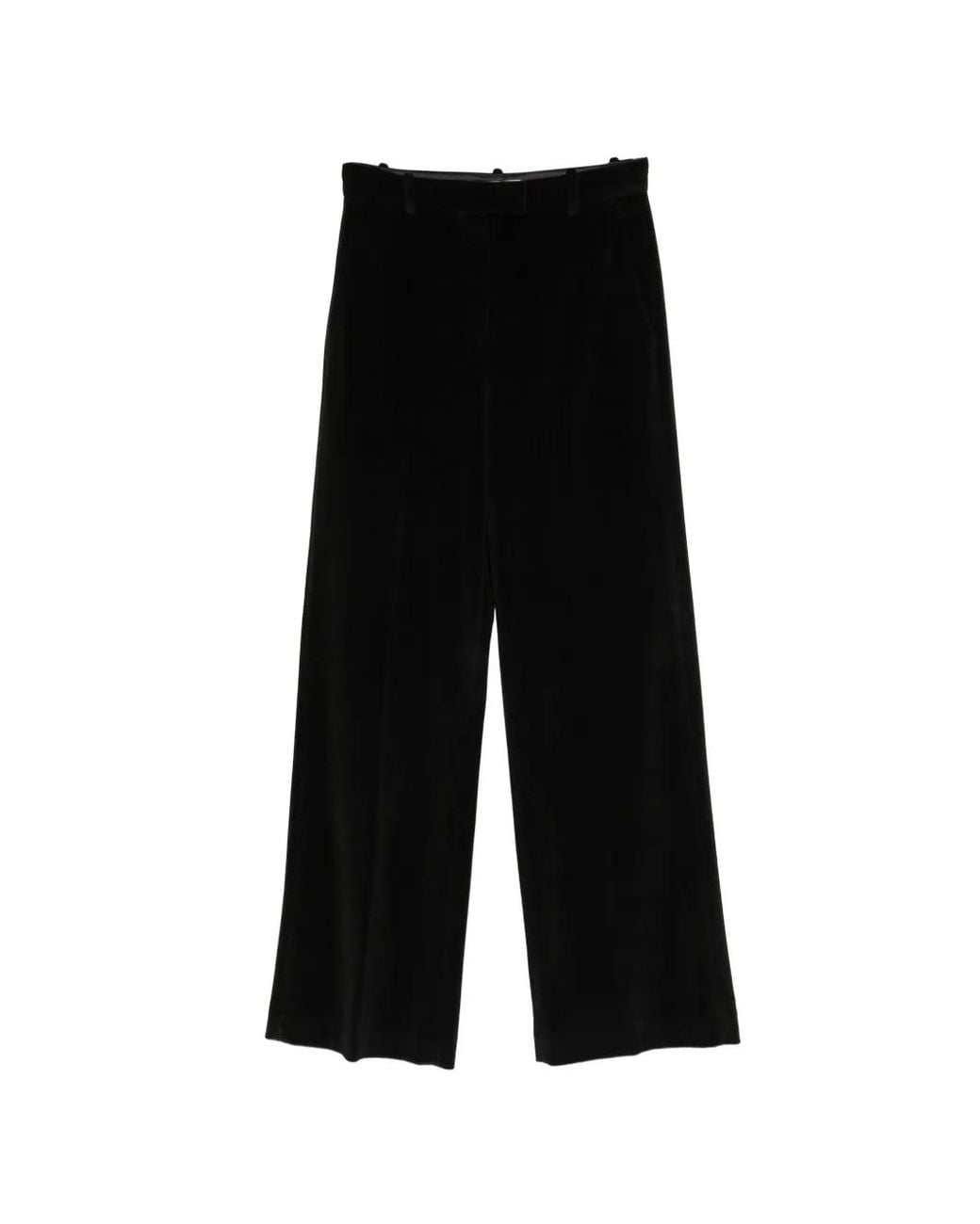 Circolo 1901 Black Velvet-Effect Trousers