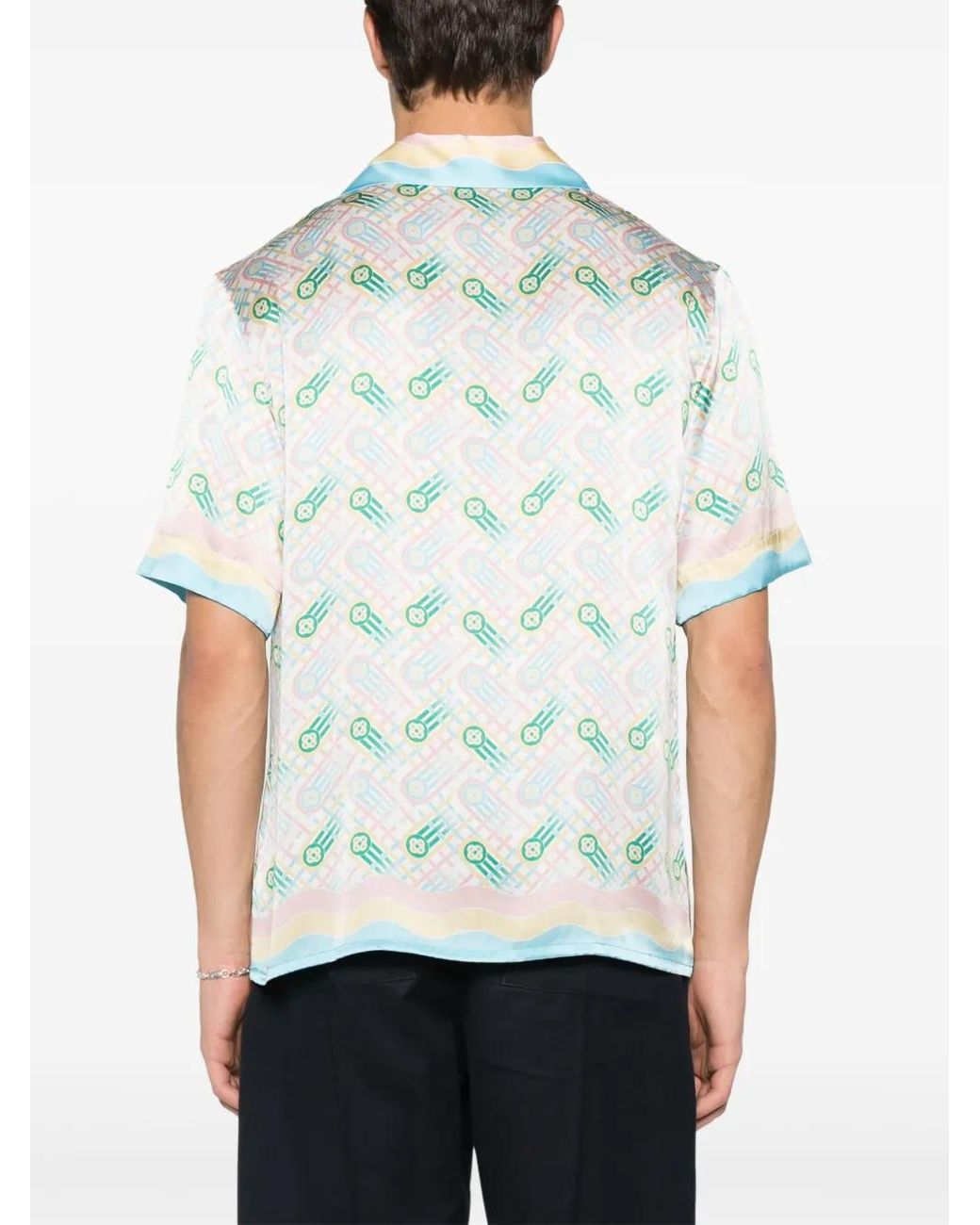 Casablanca Blue Ping Pong Silk Shirt for men
