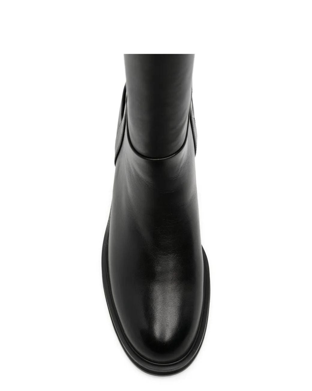 ADRIANNA FERETTI Black Logo-Plaque Knee-High Boots