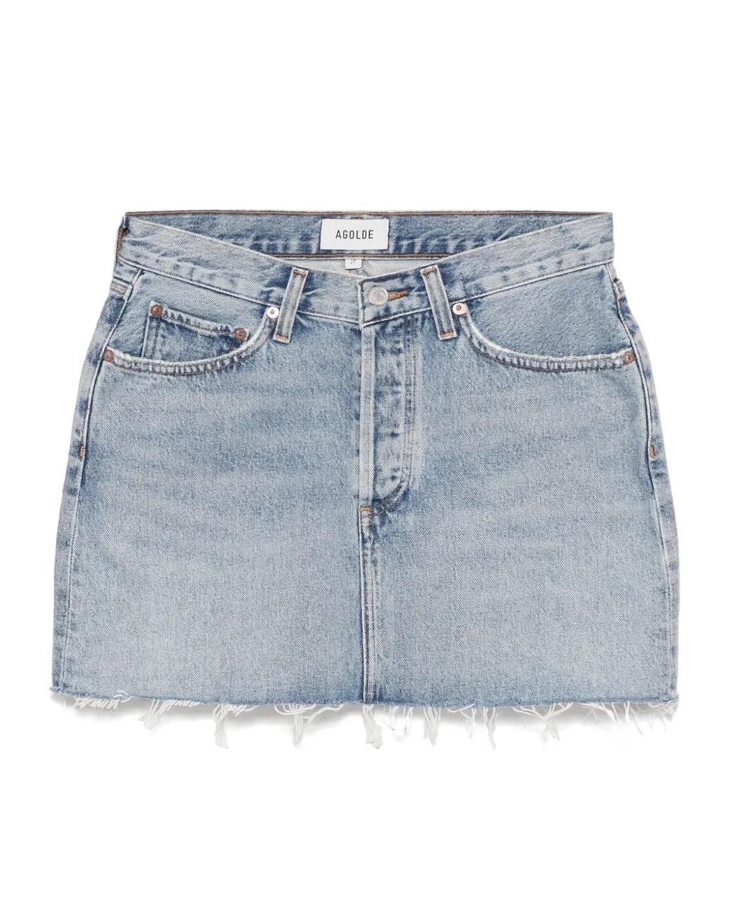 Agolde Blue V-Waist Mini Skirt