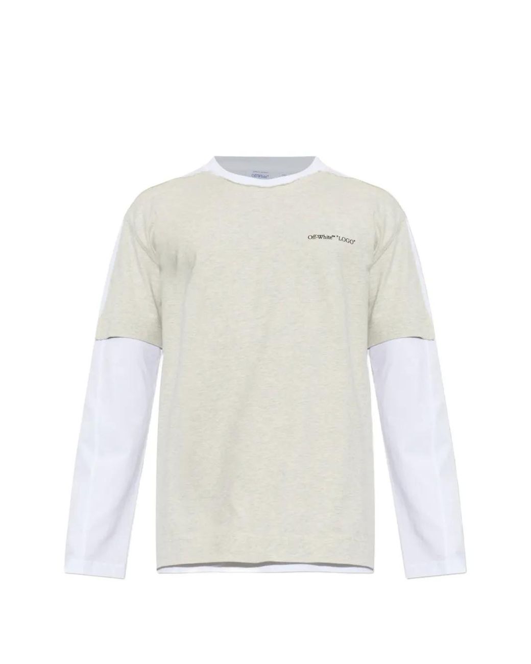 Off-White c/o Virgil Abloh White Layered Logo-Print T-Shirt for men