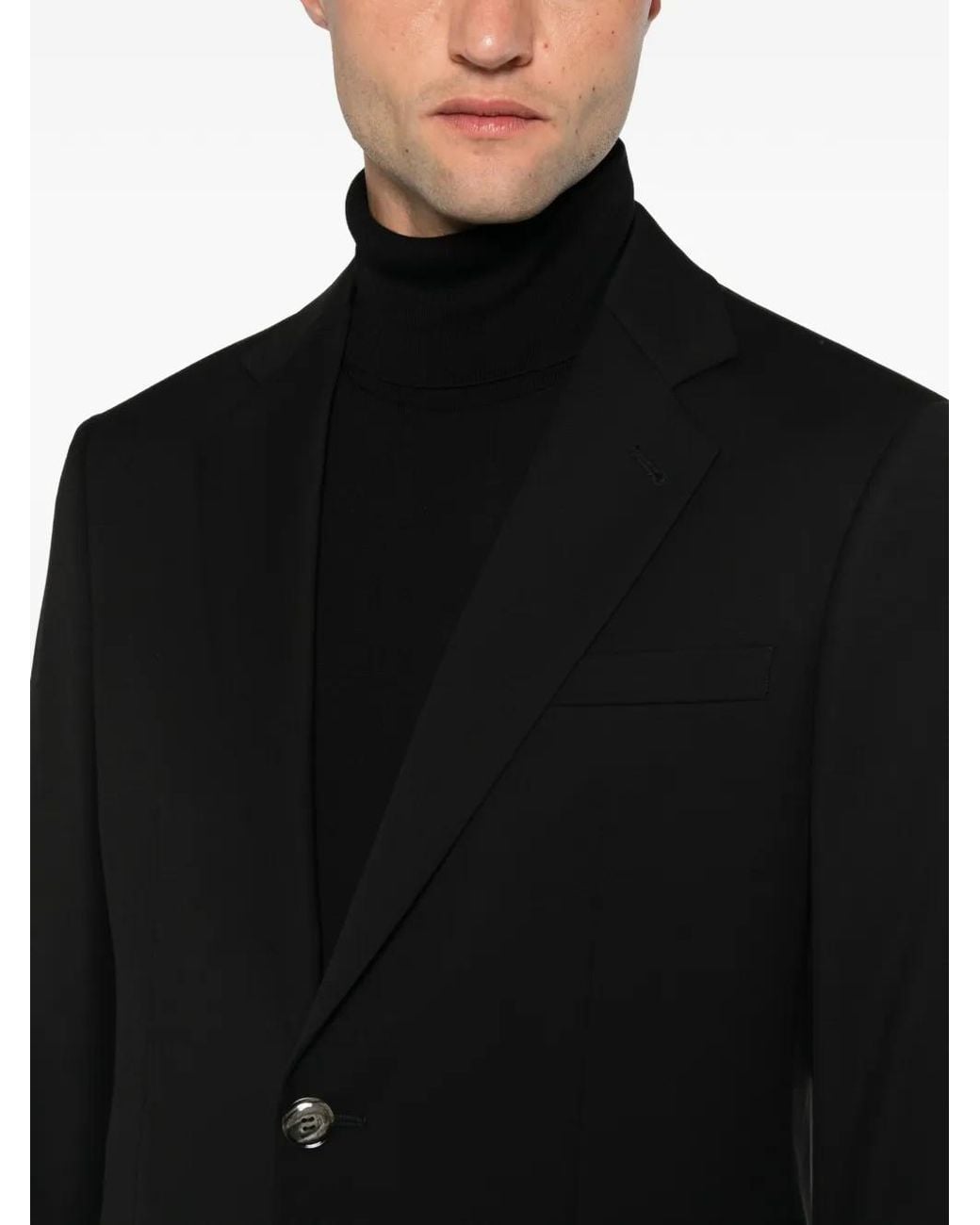 Giorgio Armani Black Single-Breasted Notched-Lapel Suit for men