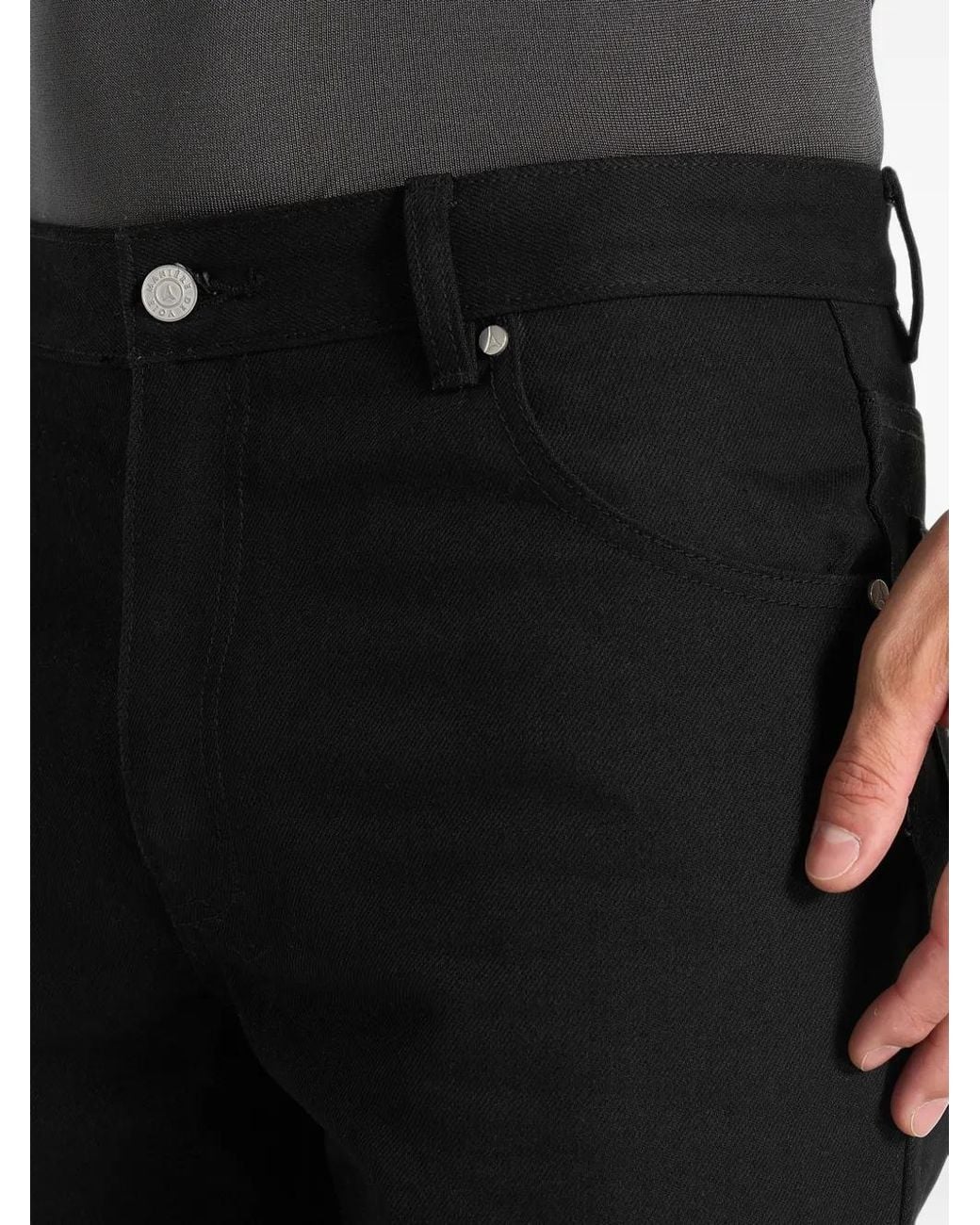 Manière De Voir Black Dn001 Tapered-Fit Denim Jeans for men