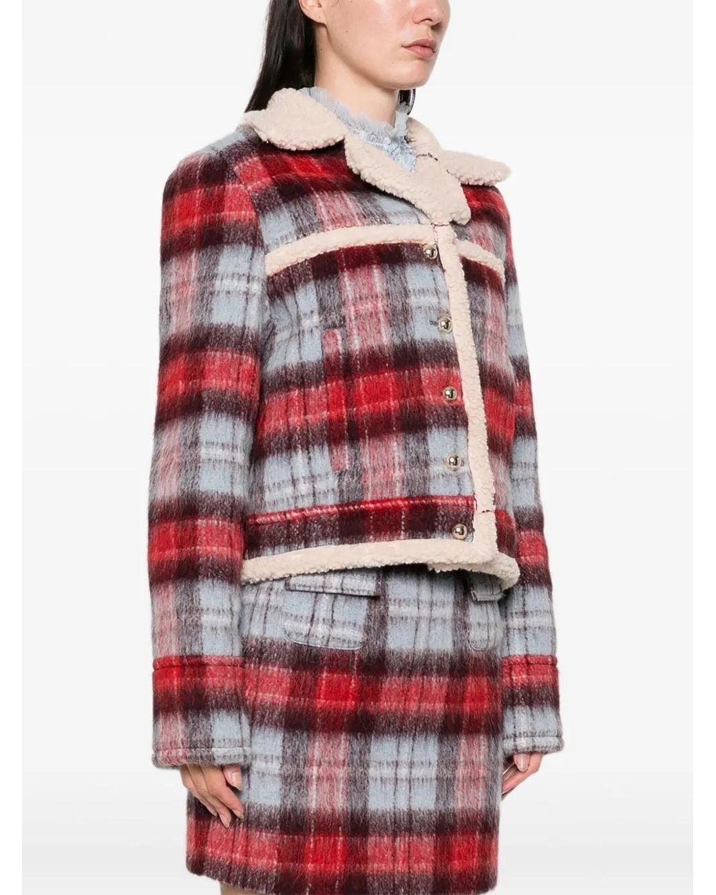 N°21 Red Checked Button Jacket