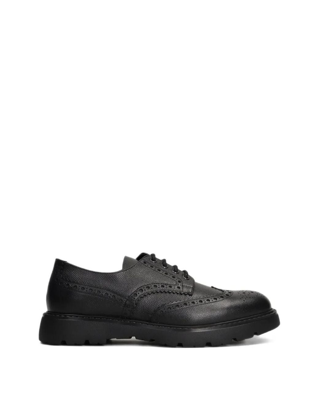 Doucal's Black Leather Brogues Shoes for men