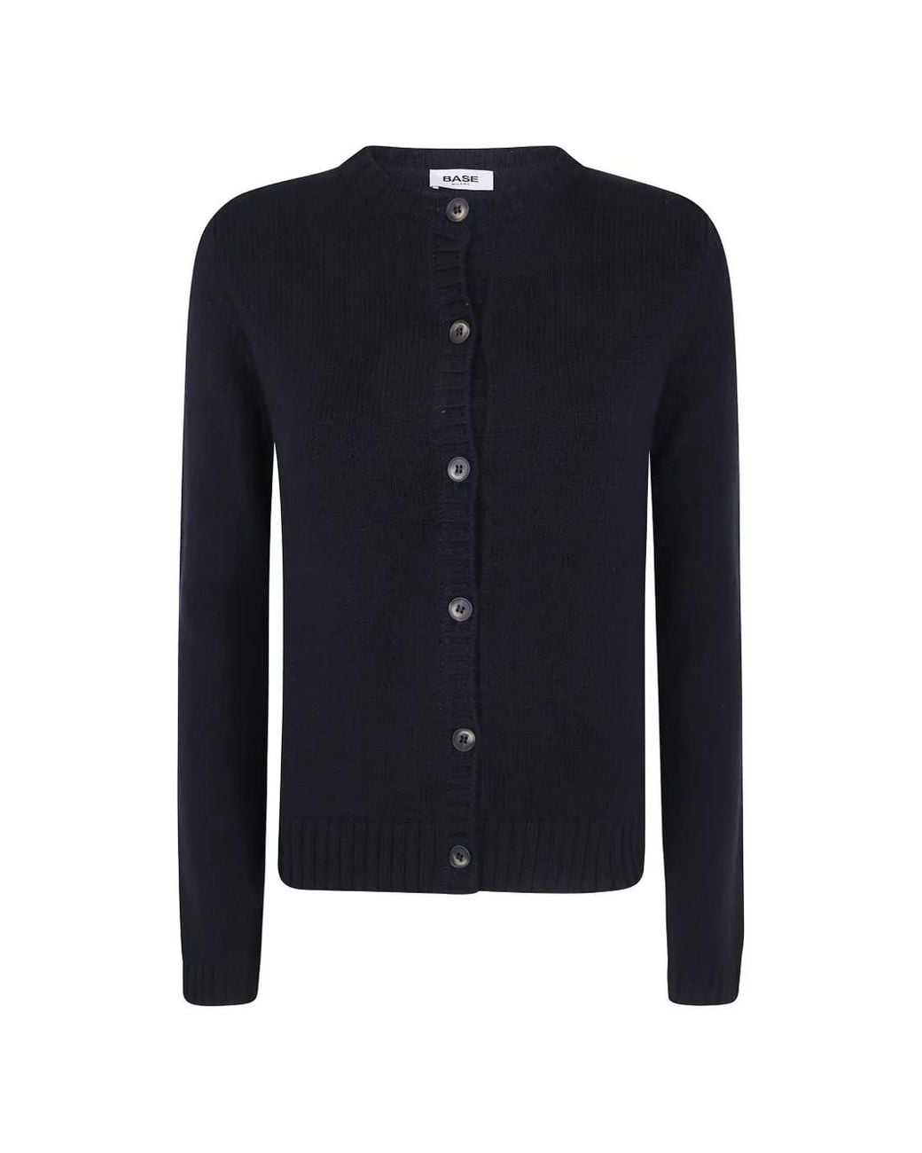 Base London Blue Button-Up Merino Cardigan