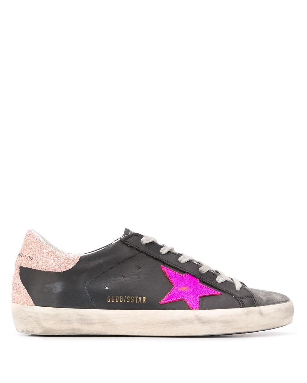 superstar sneakers with mesh and glitter insert