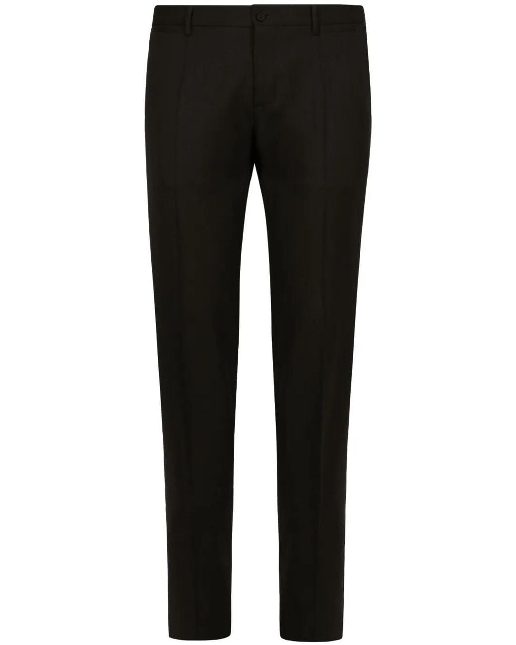 Dolce & Gabbana Black Stretch-Wool Tailored Trousers for men
