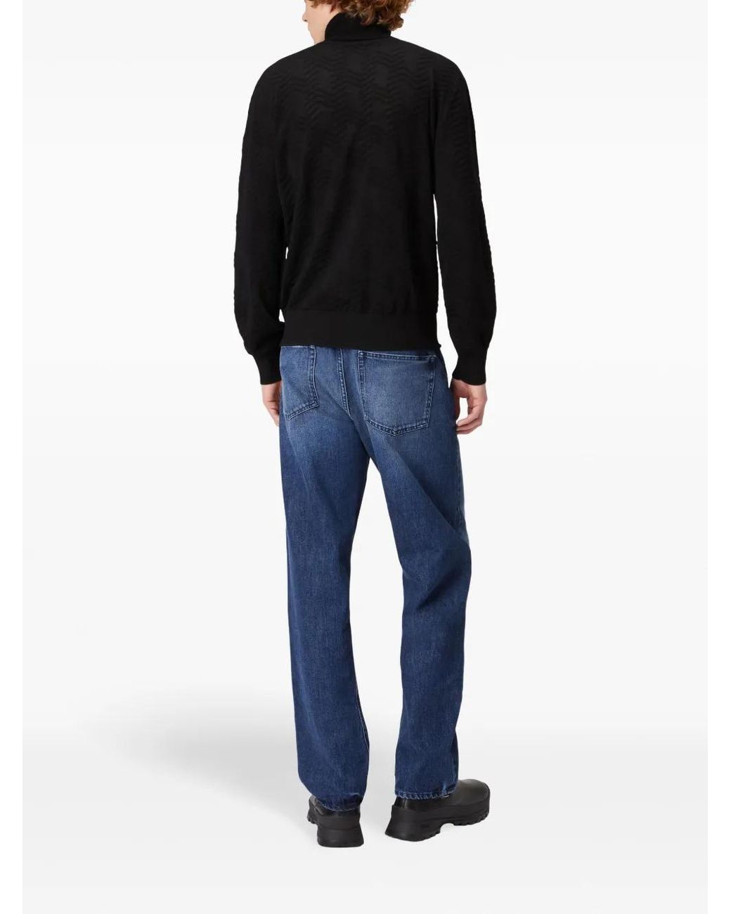 Missoni Black Chevron Roll-Neck Jumper for men