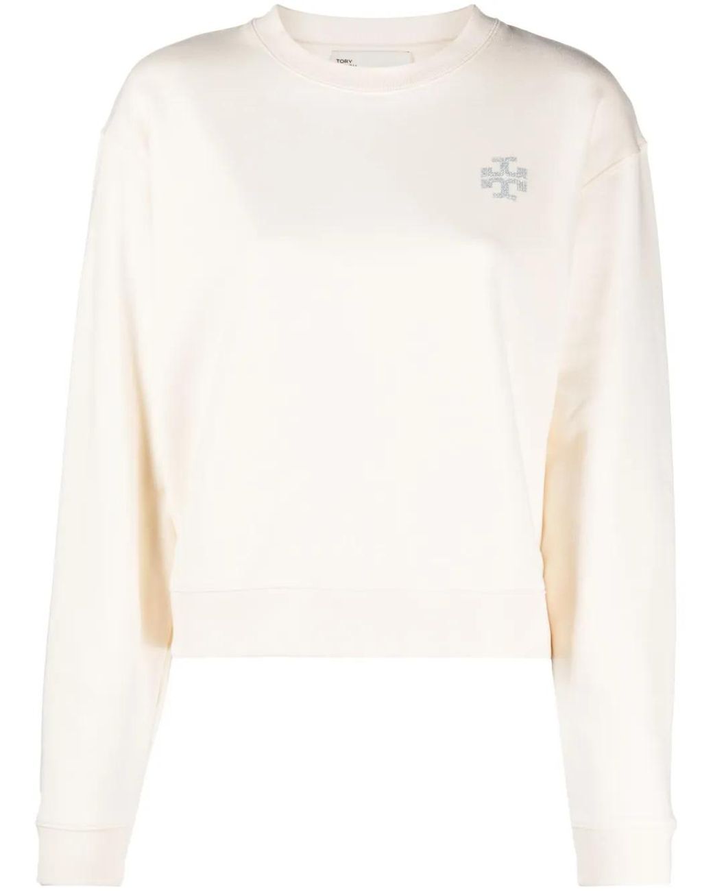 Tory Burch White Logo-Embellished Cotton Sweatshirt