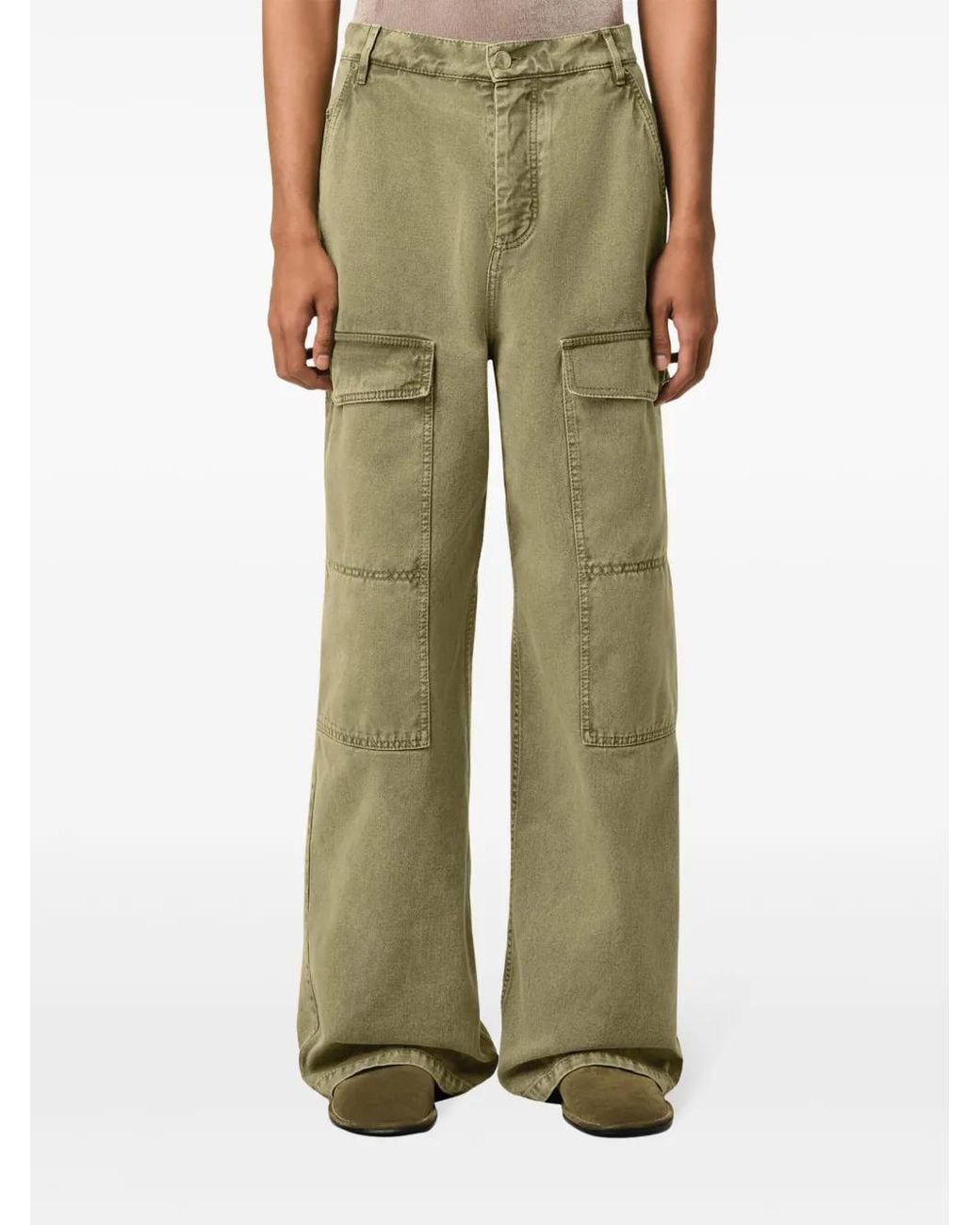 AMI Green Loose/Large Cargo Wide Fit Jeans Clothing for men