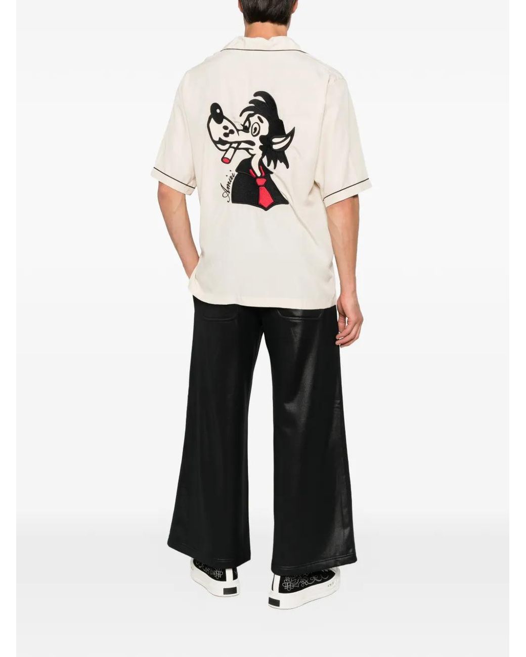 Amiri White Graphic-Patch Camp-Collar Shirt for men