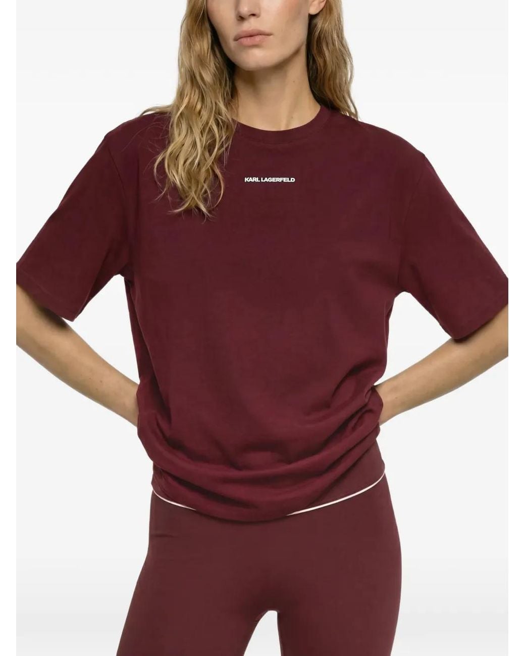 Karl Lagerfeld Red Logo Athleisure T-Shirt