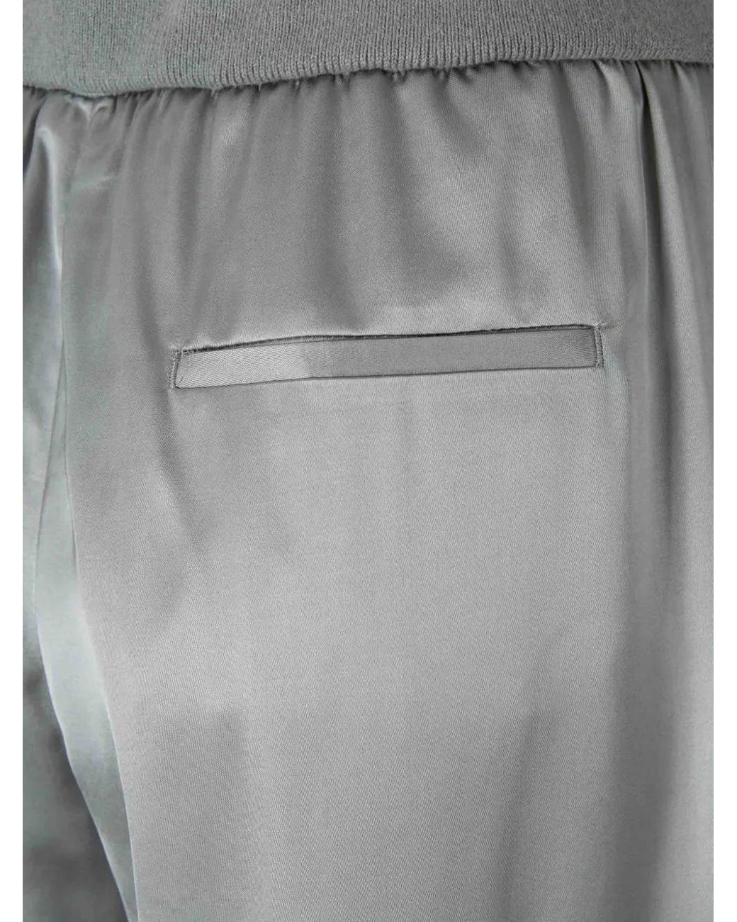 Peserico Gray Drawstring-Waist Wide-Leg Trousers