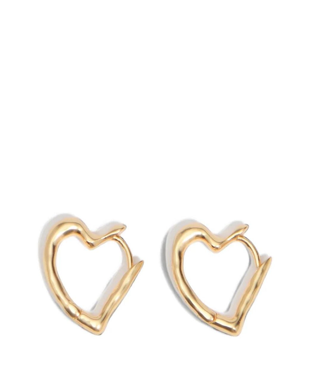 Bimba Y Lola Metallic Textured Heart Hoop Earrings