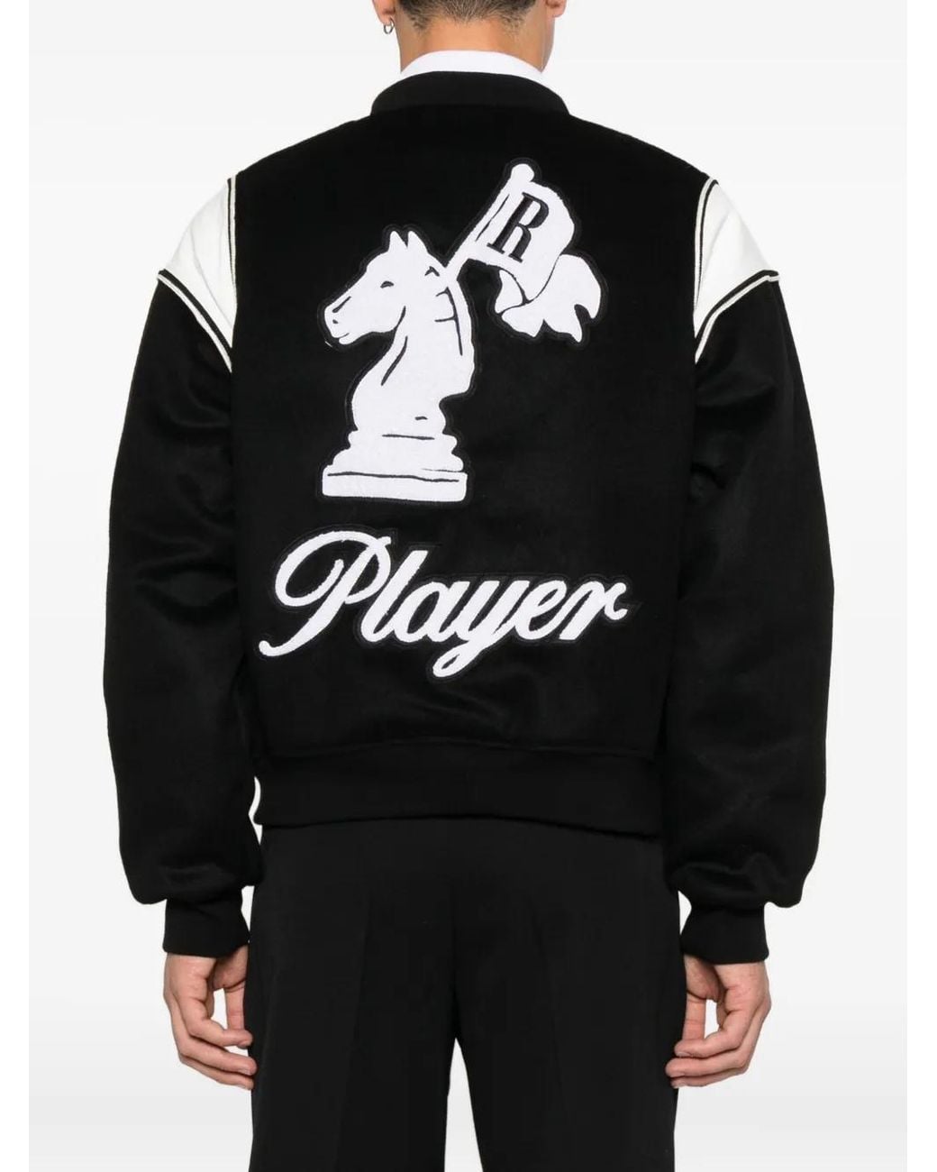Rhude Black Logo-Embroidered Bomber Jacket for men