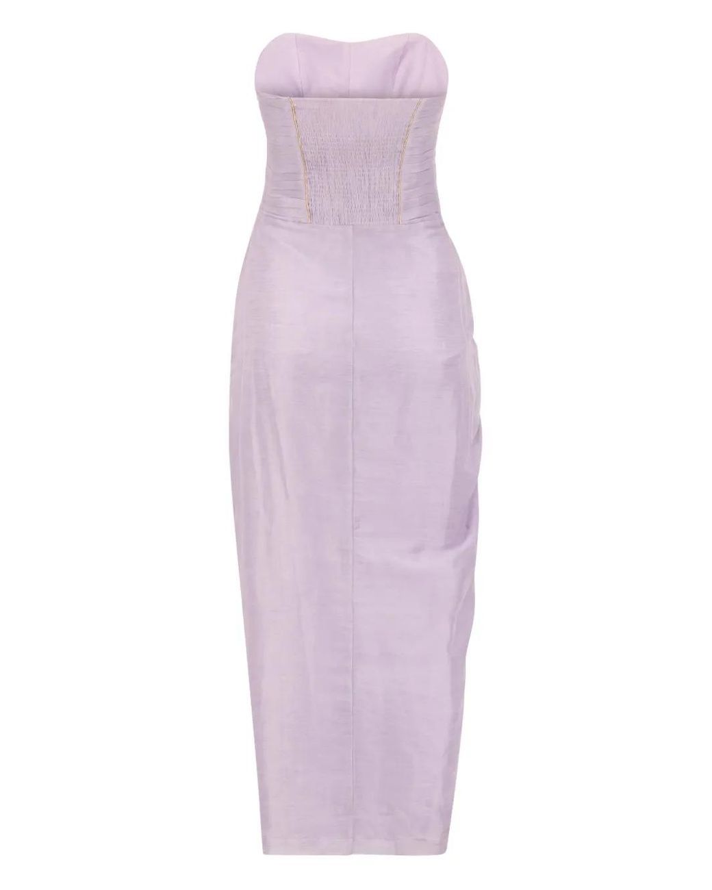 SANA OSMANI Purple Fern Cut-Out Ruched Midi Dress
