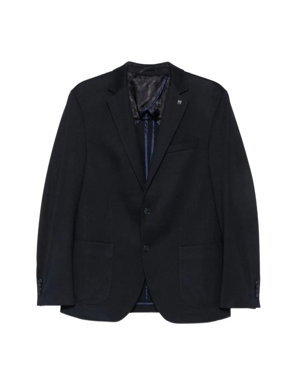 Karl Lagerfeld Blue Smart Single-Breasted Notch-Lapels Blazer for men