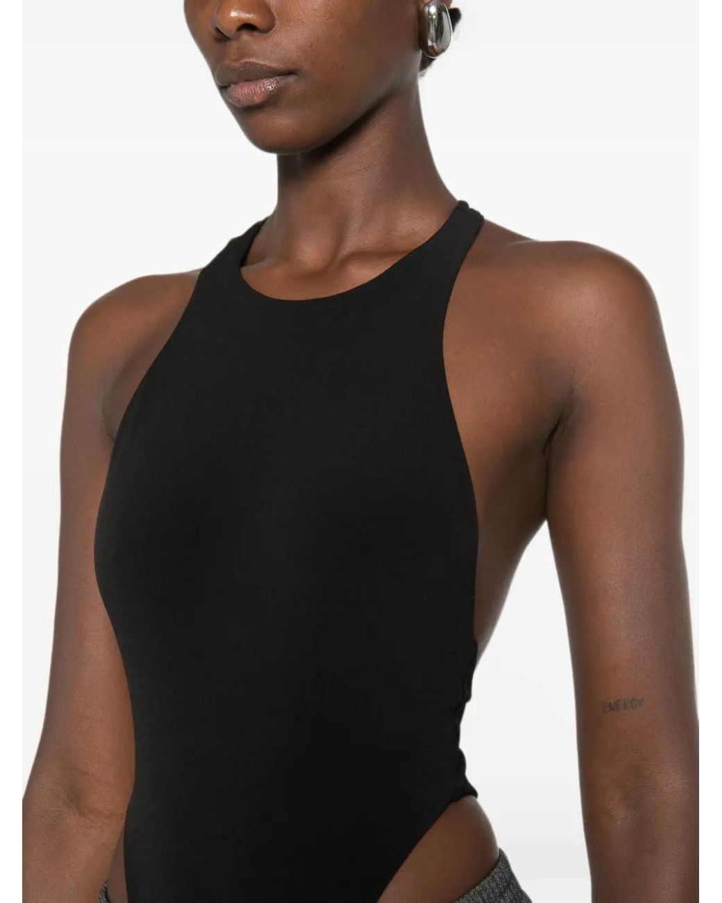 ANDAMANE Black Fonda Racerback Bodysuit