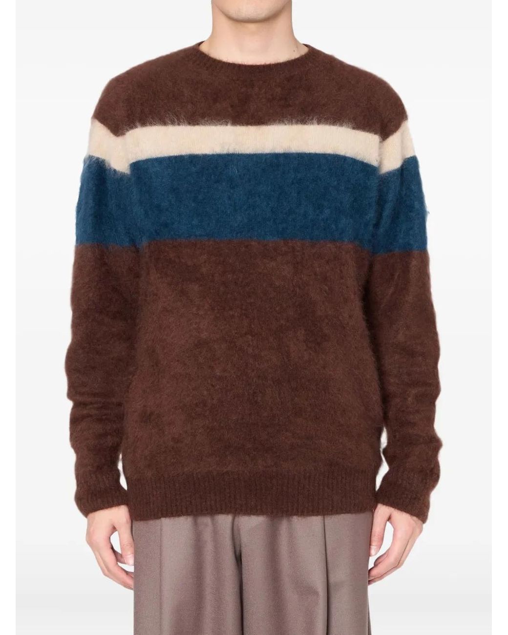 Kolor Gestreifter Kaschmirpullover in Brown für Herren