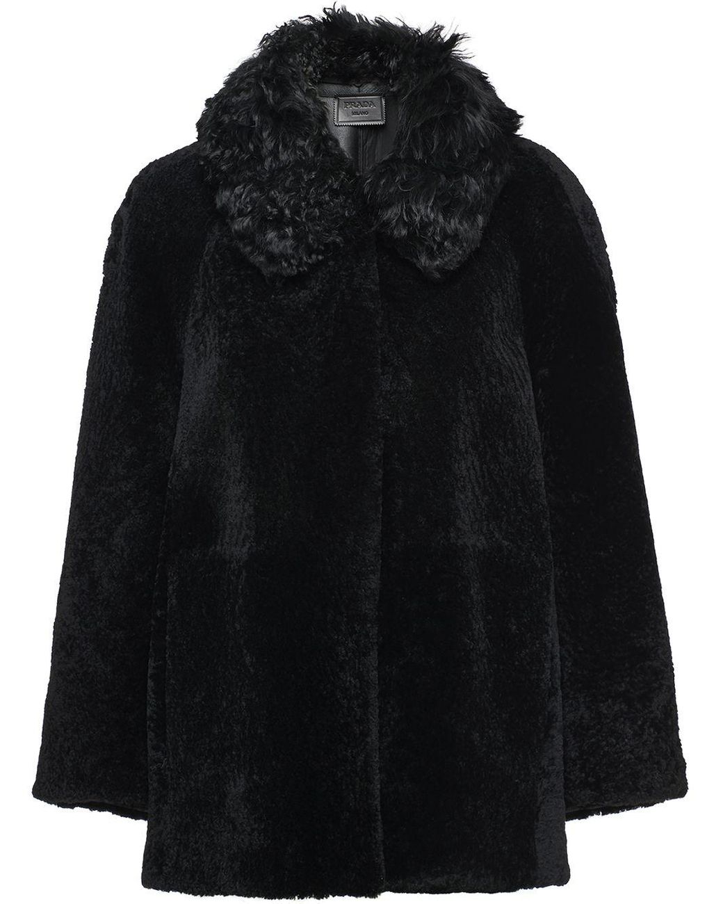 Prada Shearling Fur Jacket in Black - Lyst